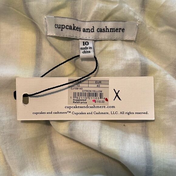 NWT Cupcakes and Cashmere Women's Yellow Marguerite Stripes Sheath Dress Size 10 - Picture 8 of 9